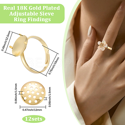 Brass Adjustable Ring Findings KK-BBC0018-54A-1