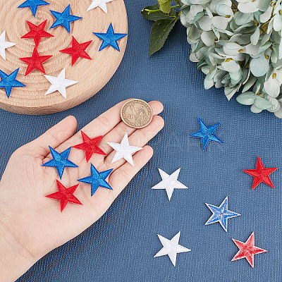 90Pcs 3 Colors Computerized Embroidery Cloth Iron on/Sew on Patches DIY-GF0006-50-1
