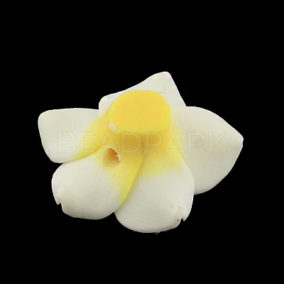 Handmade Polymer Clay 3D Flower Plumeria Beads CLAY-Q192-30mm-14-1
