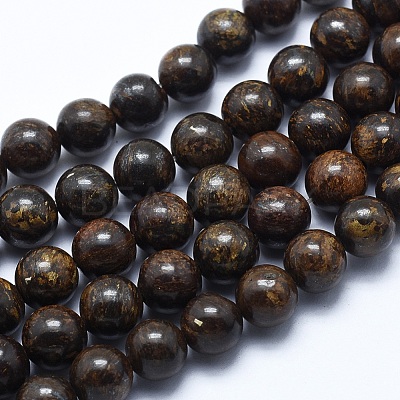 Natural Bronzite Bead Strands X-G-P370-05-8mm-1