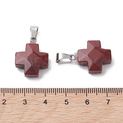 Natural Red Rainbow Jasper Pendants G-K359-02P-09-1
