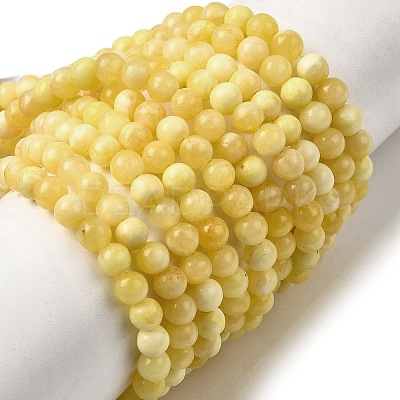 Natural Yellow Jade Beadd Strands G-A274-A01-4mm-1