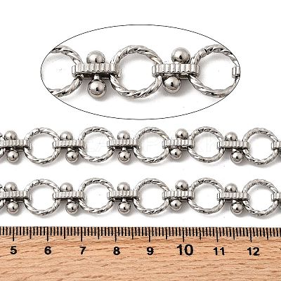 Alloy Textured Ring Link Chains CHC-P013-05P-01-1