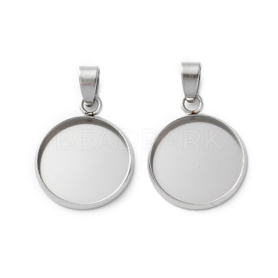 304 Stainless Steel Pendant Cabochon Settings STAS-L282-010P-06-1