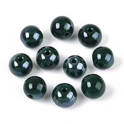 Electroplate Round Glass Beads Strands EGLA-T029-07A-1