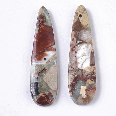 Natural Aqua Terra Jasper Pendants G-S366-006F-1