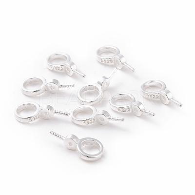 925 Sterling Silver Screw Eye Peg Bails STER-D035-46S-1