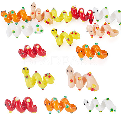 10Pcs 5 Colors Handmade Lampwork Enamel Beads LAMP-TA0002-48B-1