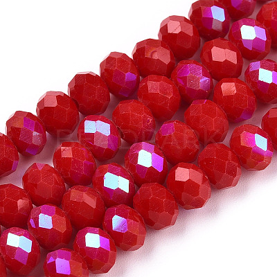 Electroplate Opaque Solid Color Glass Beads Strands EGLA-A034-P3mm-L21-1