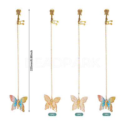 3Pcs Butterfly Acrylic & Alloy Musical Note Guitar Charm Bookmark AJEW-TA00045-1