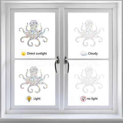 Waterproof PVC Colored Laser Stained Window Film Adhesive Stickers DIY-WH0256-077-1