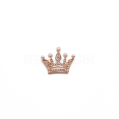 Crystal Rhinestone Crown Brooch JEWB-WH0022-26-1