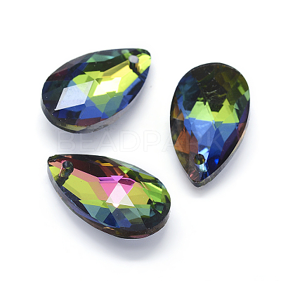 Faceted Glass Pendants X-GLAA-F069-L-B01-1