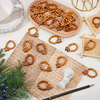 30Pcs Wooden Stretch Finger Rings RJEW-DC0001-22-1