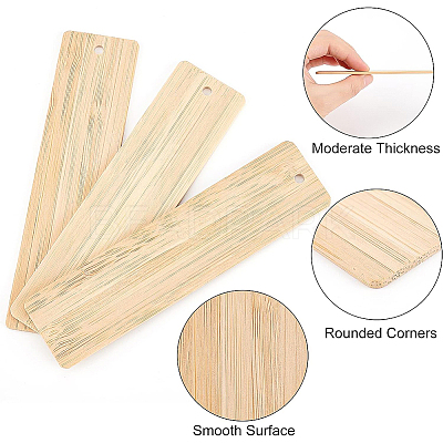 24Pcs Blank Bamboo Bookmark FIND-BC0003-45A-1