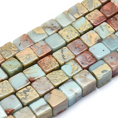 Natural Aqua Terra Jasper Beads Strands G-I213-01-4mm-1