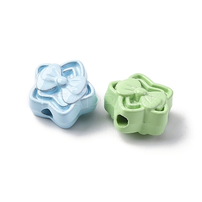 9 Colors Spray Painted Alloy Beads PALLOY-V002-18-1
