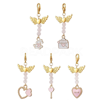 Valentine's Day Alloy Enamel Pendant Decoraton HJEW-JM02028-01-1