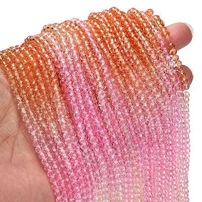 Transparent Painted Glass Beads Strands DGLA-A034-T4mm-A20-1