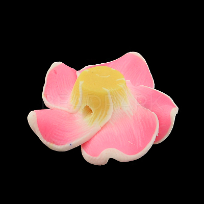 Handmade Polymer Clay 3D Flower Plumeria Beads CLAY-Q192-15mm-11-1