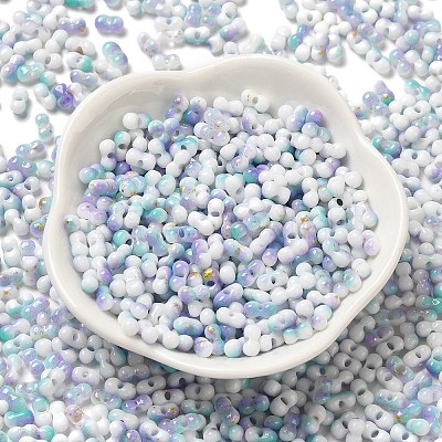 Two Tone Baking Paint Glass Seed Beads SEED-F005-01A-09-1