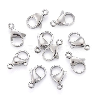 Tarnish Resistant 304 Stainless Steel Lobster Claw Clasps X-STAS-AB13-1