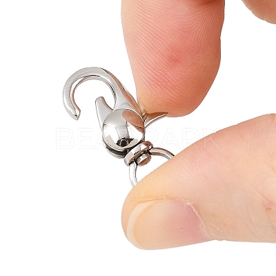 Tarnish Resistant 304 Stainless Steel Swivel Lobster Claw Clasps X-STAS-R065-10-1