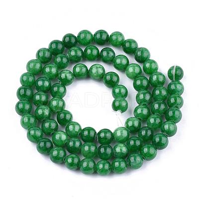 Natural Dyed Yellow Jade Gemstone Bead Strands G-R271-6mm-Y13-1