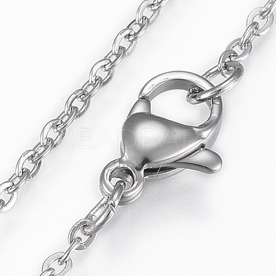 304 Stainless Steel Pendant Necklaces NJEW-G305-01P-1