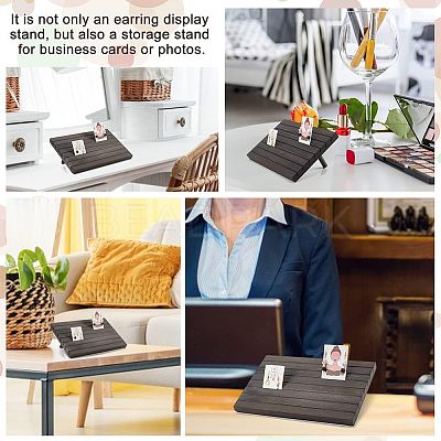 7-Slot Wooden Place Card Display Stands ODIS-WH0029-52B-1