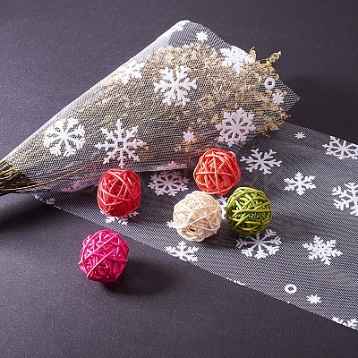 Snowflake Deco Mesh Ribbons OCOR-P010-G01-1
