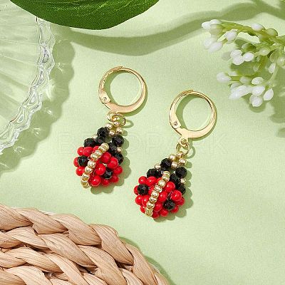 Glass Seed Beads Dangle Earrings EJEW-MZ00329-1