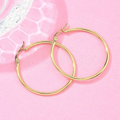 Ion Plating(IP) 304 Stainless Steel Hoop Earrings EJEW-N0016-11G-F-1