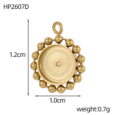 304 Stainless Steel Pendant Cabochon Settings STAS-OY009-05G-1
