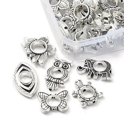 30Pcs 6 Style Tibetan Style Alloy Bead Frame FIND-YW0003-19-1