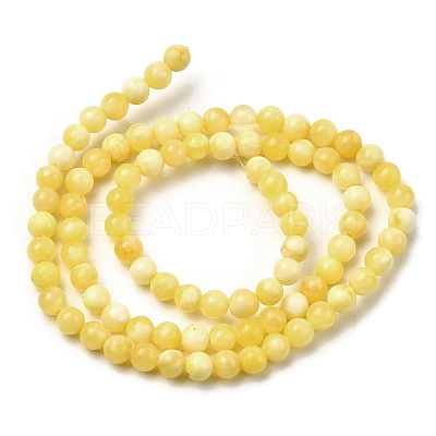 Natural Yellow Jade Beadd Strands G-A274-A01-4mm-1