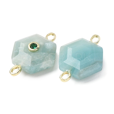 Faceted Natural Amazonite Carved Links G-T146-01G-04-1