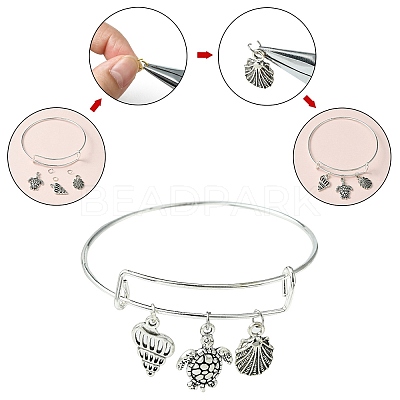 20Pcs 2 Colors Iron Bangle Making BJEW-YW0001-13-1