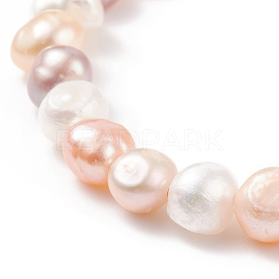 Natural Pearl Beaded Slider Bracelet for Women BJEW-JB08330-02-1