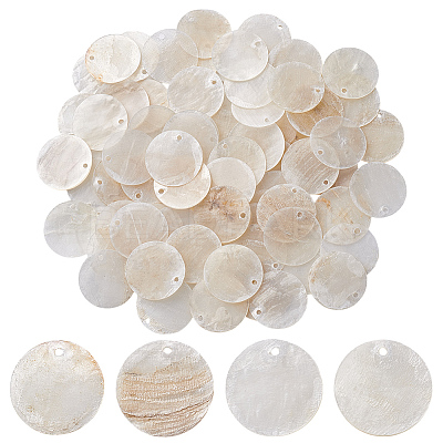 Natural Capiz Shell Pendants SHEL-HY0001-20B-1