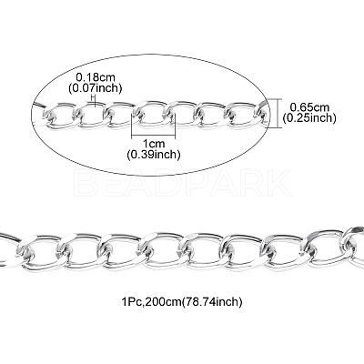 Aluminium Twisted Curb Chains CHA-YW0001-07S-1