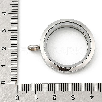 304 Stainless Steel Floating Locket Pendants STAS-E443-41P-02-1