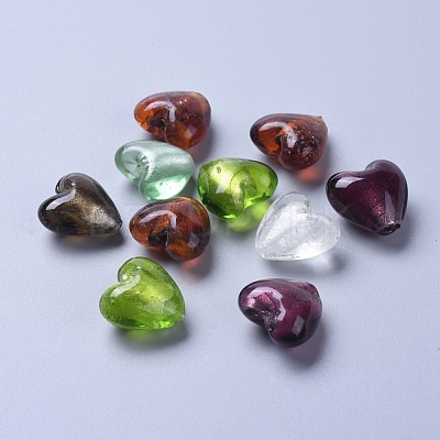 Handmade Silver Foil Glass Beads X-SLH20MMY-1-1