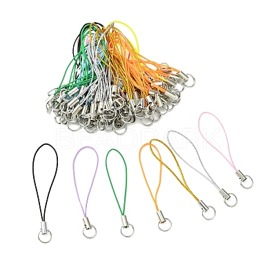 100Pcs Polyester Cord Mobile Straps MOBA-FS0001-02I-1