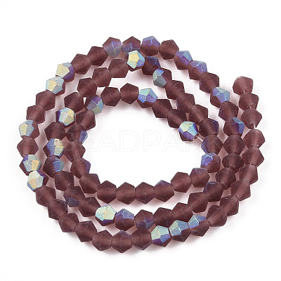 Imitate Austrian Crystal Bicone Frosted Glass Beads Strands EGLA-A039-T2mm-MB05-1