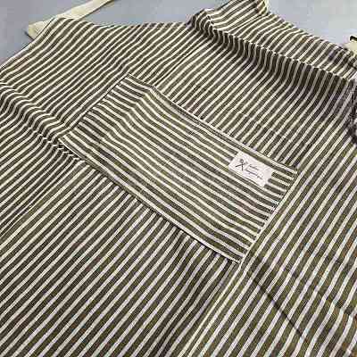 Stripe Polycotton Sleeveless Apron AJEW-WH20067-020B-1
