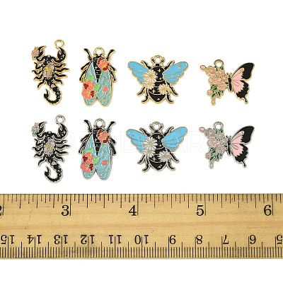 16Pcs 8 Styles Alloy Enamel Pendants ENAM-FS0003-95-1