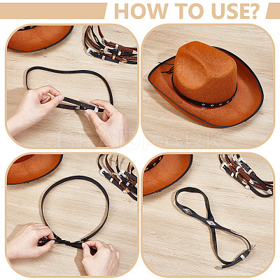 6Pcs 6 Styles Leather Hat Band AJEW-NB0006-83-1
