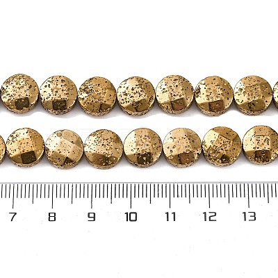 Electroplated Natural Lava Rock Beads Strands G-A256-F01-01C-1