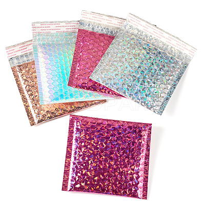 20Pcs 4 Colors Double-faced Laser Bubble Packaging Bags AJEW-TA0001-87-1